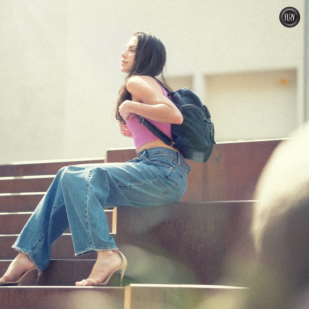 Volterra backpack in woven leather