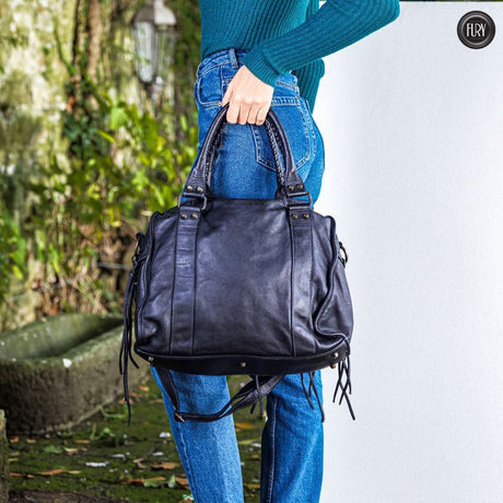 Borsa Ginevra in pelle Fury Bags#colore_nero